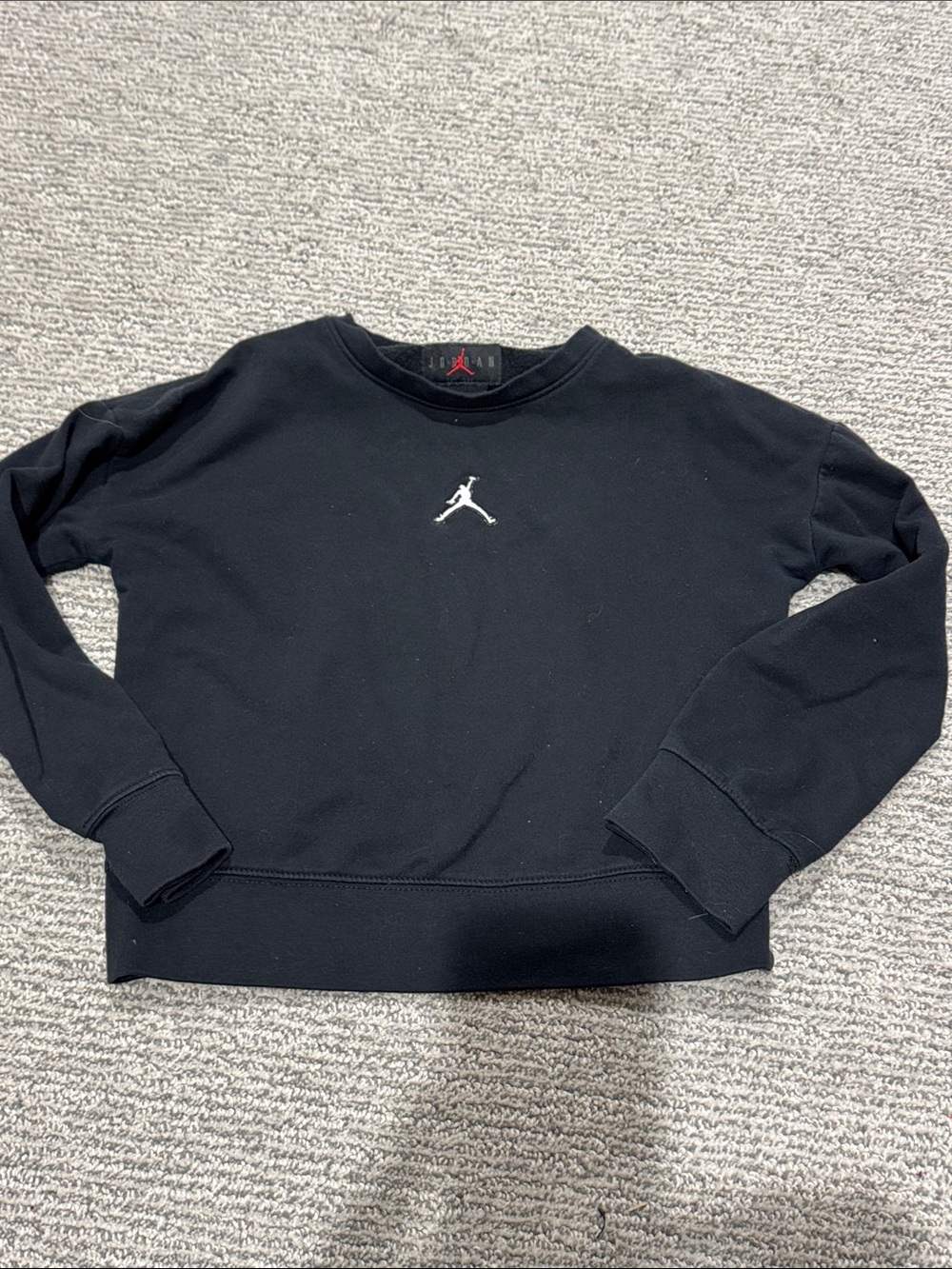 Jordan Black Crewneck Sweatshirt with White Jumpman